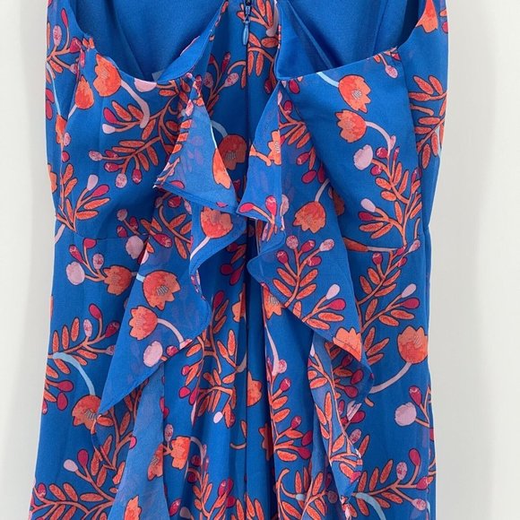 Pink Lily It’s Not A Dream Floral Maxi Dress sz S Basque Waist Flutter Ruffles - Picture 5 of 8